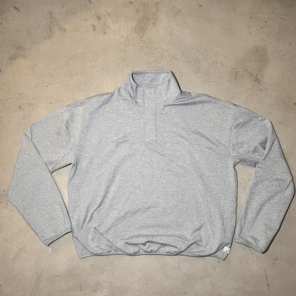 Vuori Womens Granite Snap Mock Pullover M Gray Activewear VW2033 FLAW